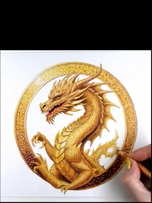 Colored Pencil Golden Effect.