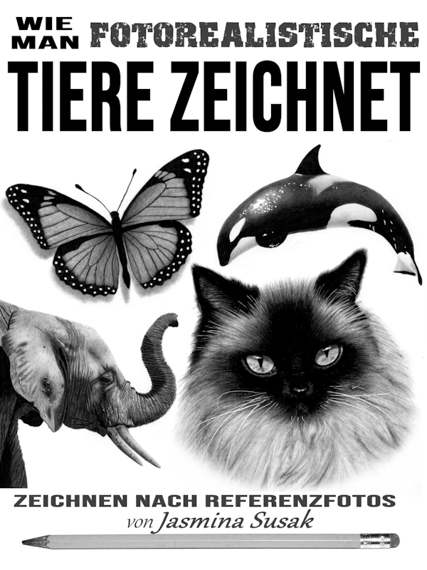 Buch über das Zeichnen fotorealistischer Tiere von Jasmina Susak